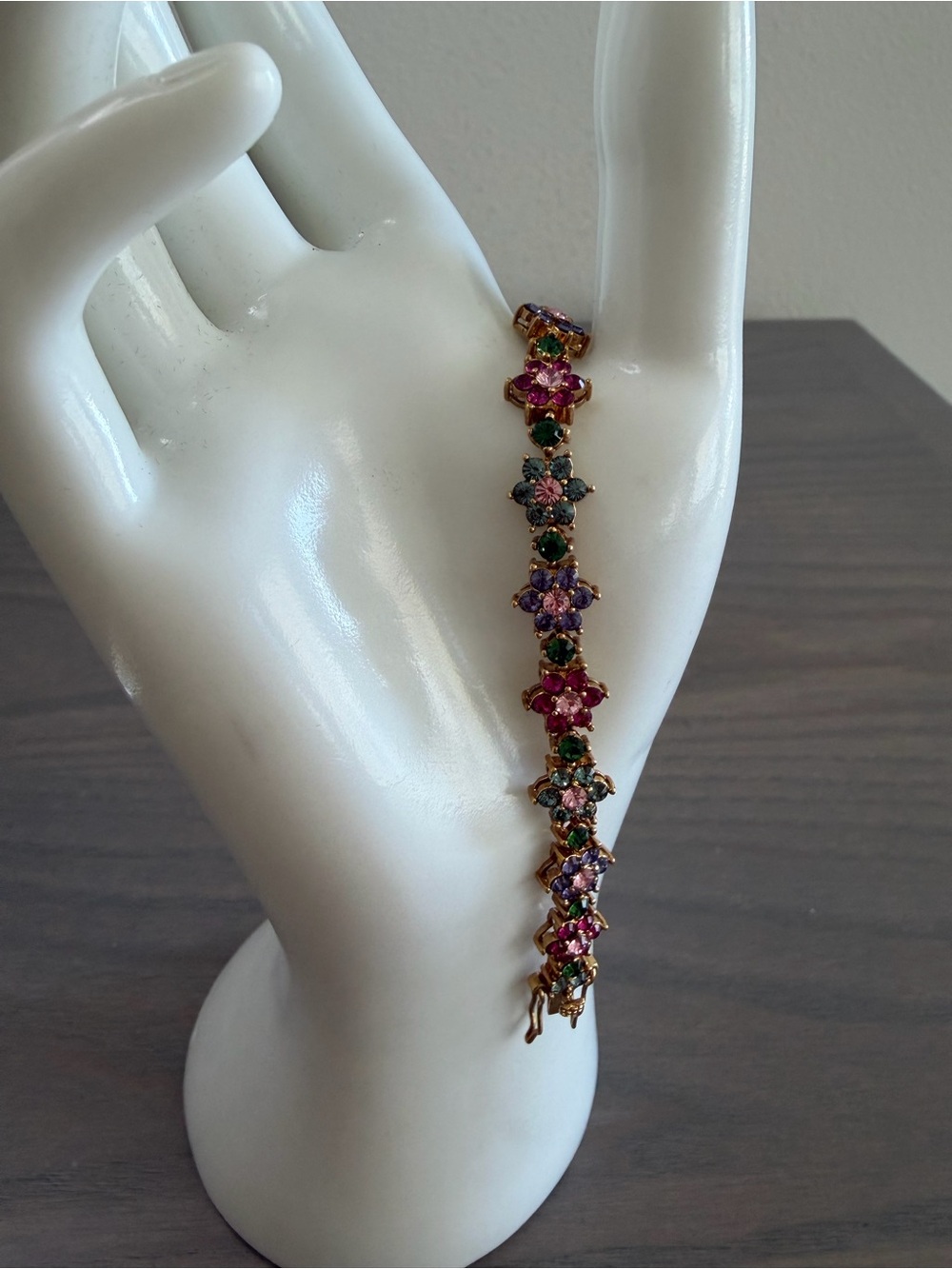 Joan Rivers Multicolor Floral Crystal Bracelet